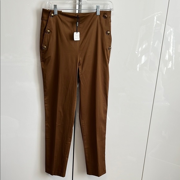 MASSIMO DUTTI Camel Lightweight High Waist Sailor Pants, Size 8 - Picture 2 of 13